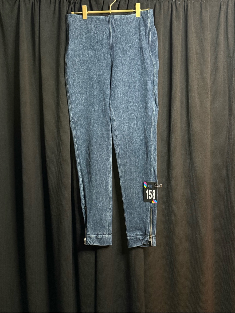 Men’s Skinny Ankle-Zip Jeans in Medium Blue
